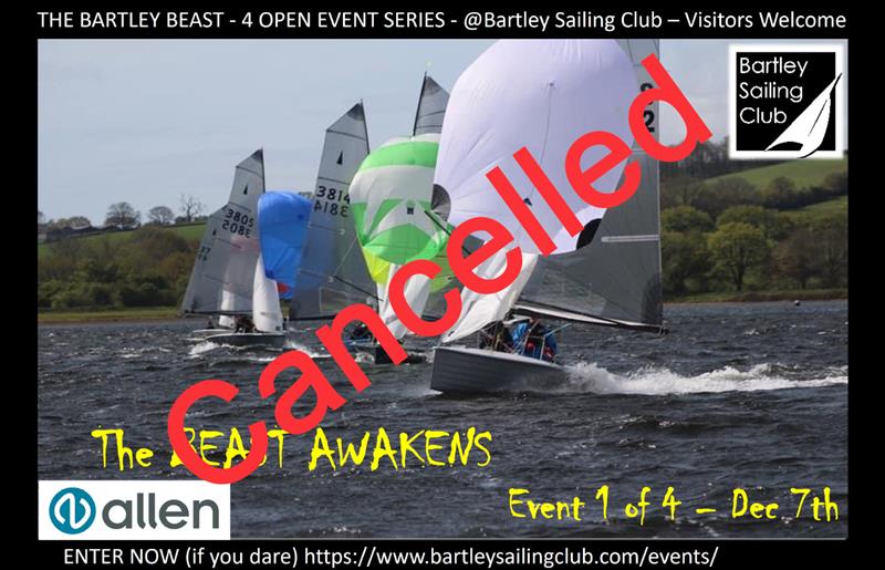 The Bartley Beast Event 1 on 7th December 2024 Cancelled photo copyright Debbie Degge taken at Bartley Sailing Club and featuring the Dinghy class