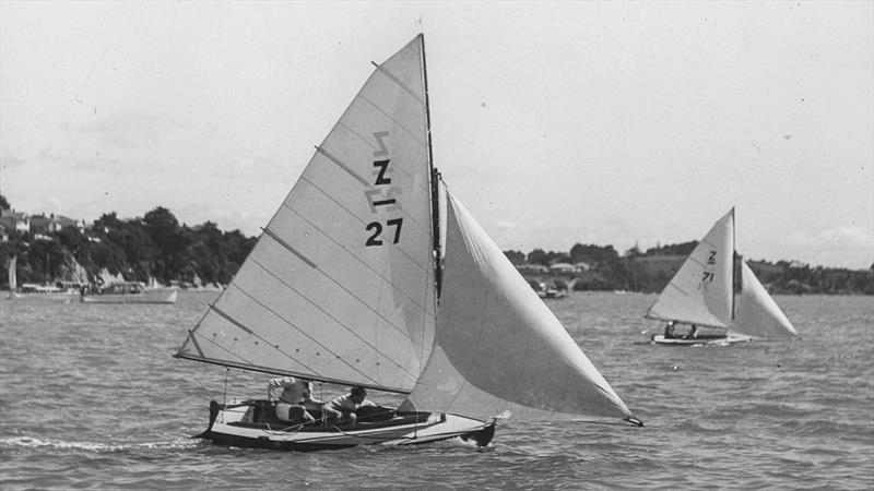 Jim Mackay sailing his Z-class in which he represented Auckland province in the Cornwell Cup photo copyright Mackay Family archives taken at Takapuna Boating Club and featuring the Dinghy class