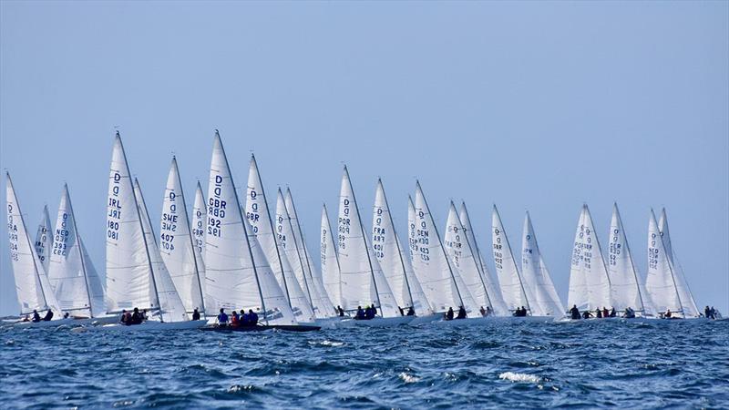 Race 1 starts on Kinsale Dragon Gold Cup 2024 Day 2 photo copyright David Cullinane taken at Kinsale Yacht Club and featuring the Dragon class