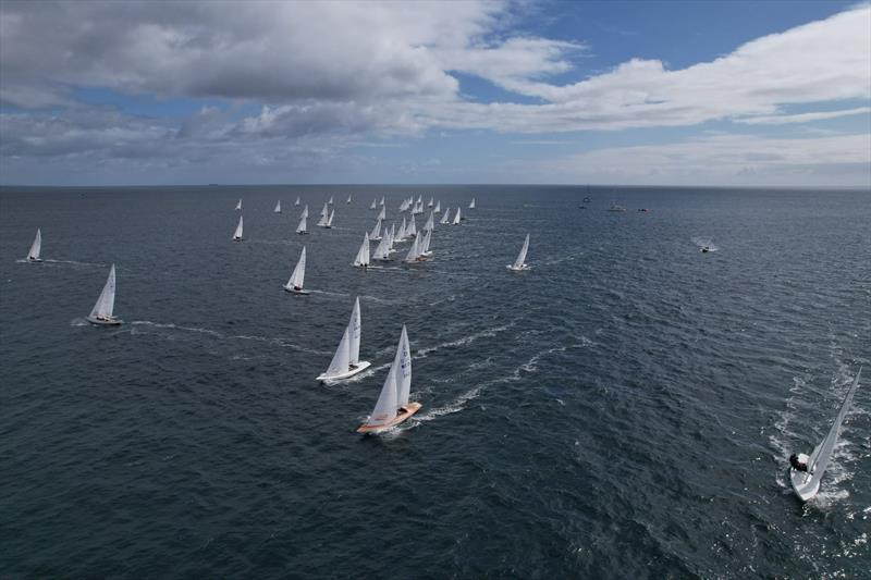 Race 4 start - Kinsale Dragon Gold Cup 2024 Day 5 photo copyright Jakub Walutek Productions taken at Kinsale Yacht Club and featuring the Dragon class