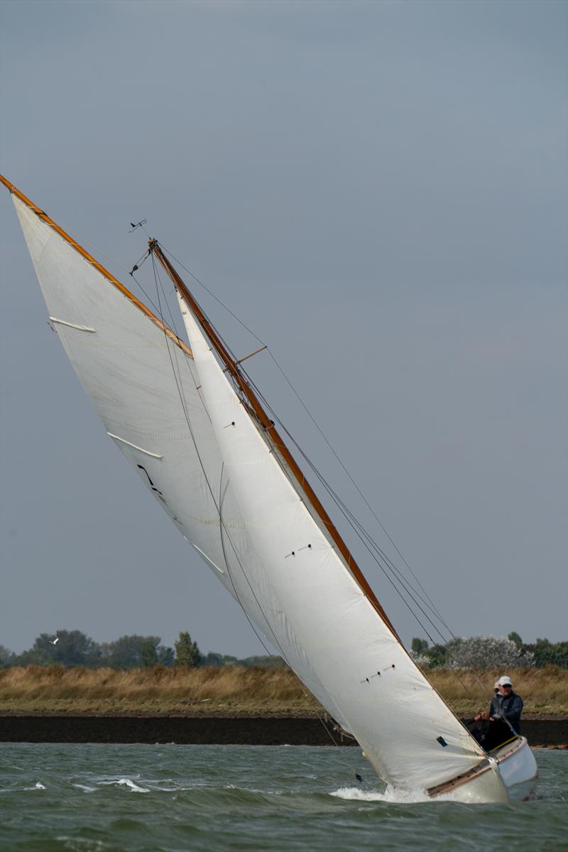 East Coast One Design Wizard, helmed by David Smith competes on 7th day of Burnham Week 2024 photo copyright Petru Balau Sports Photography / sports.hub47.com taken at Royal Corinthian Yacht Club and featuring the East Coast One Design class