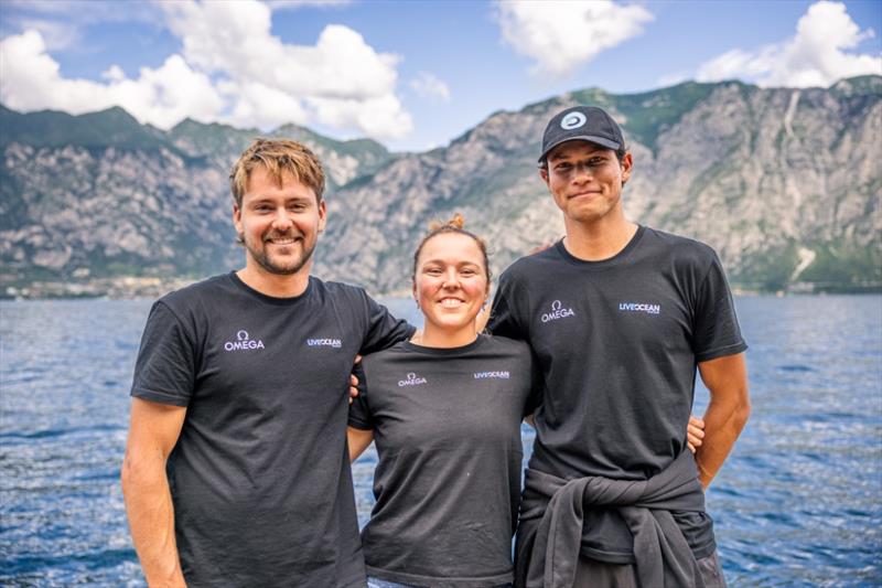 Oscar Gunn, Liv Mackay and Leonard Takahashi crew the Live Ocean ETF26 team competing at Lake Garda - Day 2 of Foiling Week - June 2024 - photo © Live Ocean Racing