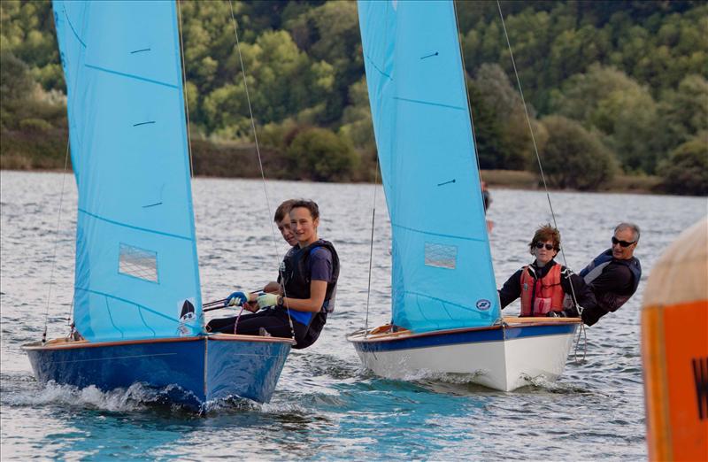 Paul Young and Megan Ward lead Mike Cossey and Christine Barron in the Double Chine Series photo copyright David Eberlin taken at Notts County Sailing Club and featuring the Enterprise class