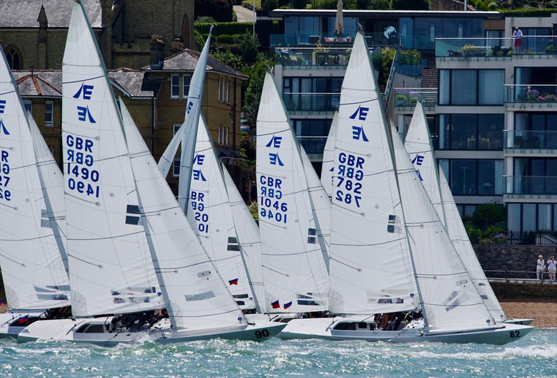 Cowes Week day 1 photo copyright Tom Hicks / www.solentaction.com taken at Cowes Combined Clubs and featuring the Etchells class