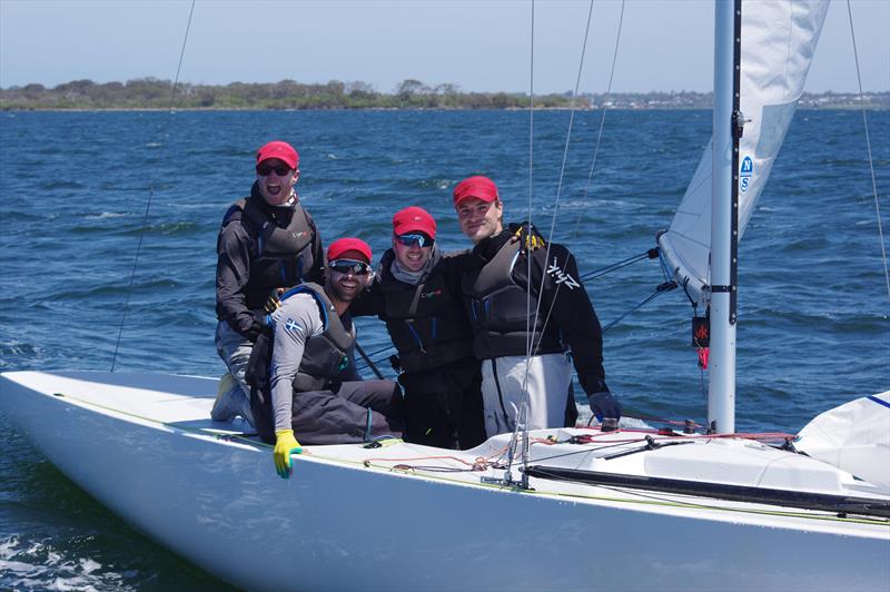 The crew of Lisa Rose were pleased with their racing on day 1 of the Etchells Australian Championship photo copyright Jeanette Severs taken at Metung Yacht Club and featuring the Etchells class