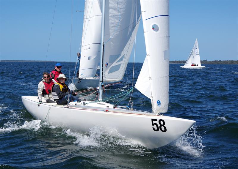 Feng Shui AUS784, a Metung fleet boat, had a best result of 16th, in race 1, of the Etchells 2025 Australian championship photo copyright Jeanette Severs taken at Metung Yacht Club and featuring the Etchells class