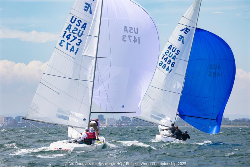 Tussle at the top - Etchells World Championship 2025 - photo © Nic Douglass @sailorgirlHQ