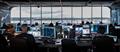 General view inside the Team Coach Booth and Race Management platform on Race Day 1 of the Rockwool Canada Sail Grand Prix in Halifax, Canada. June 2024 © Andrew Baker/SailGP