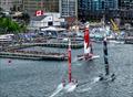 Canada SailGP Team sail past fans -  Rockwool Canada Sail Grand Prix in Halifax. June 2024 © Ricardo Pinto/SailGP