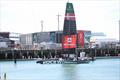 The Danish SailGP team is sideslipped to the haulout crane in Jellicoe Harbour - Day 1 - Systems testing - Auckland SailGP - January 13,  2024 © Richard Gladwell/Sail-World.com/nz