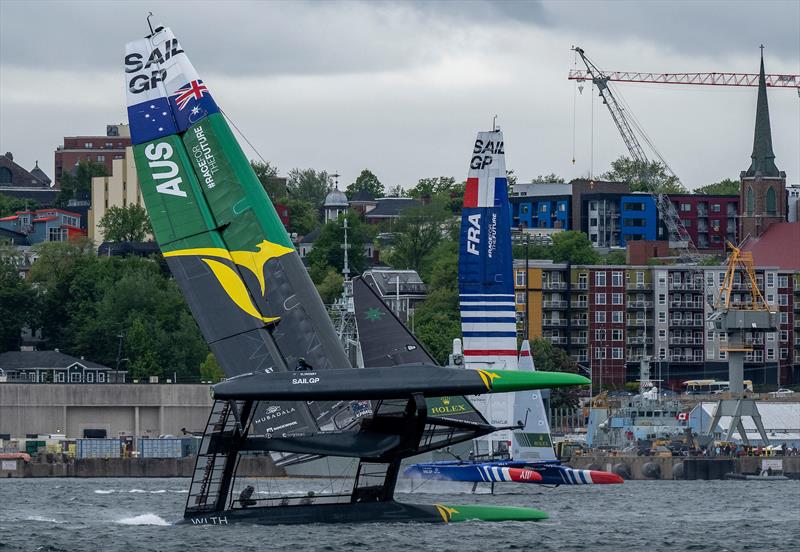 Australia SailGP Team helmed by Tom Slingsby save a near capsize during the first race on Race Day 2 - Rockwell SailGP Canada - June 2, 2024 - photo © SailGP