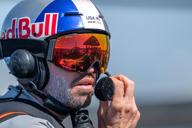 Taylor Canfield, driver of USA SailGP Team, onboard the USA SailGP Team F50 catamaran during a practice session ahead of the Rockwool SailGP Canada - Halifax - May 2024 photo copyright Ricardo Pinto for SailGP taken at  and featuring the F50 class