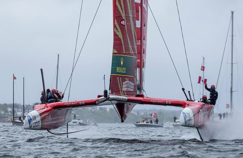 Emirates Great Britain SailGP Team helmed by Giles Scott in action on Race Day 2 of the ROCKWOOL Canada Sail Grand Prix in Halifax, Canada - photo © Felix Diemer for SailGP