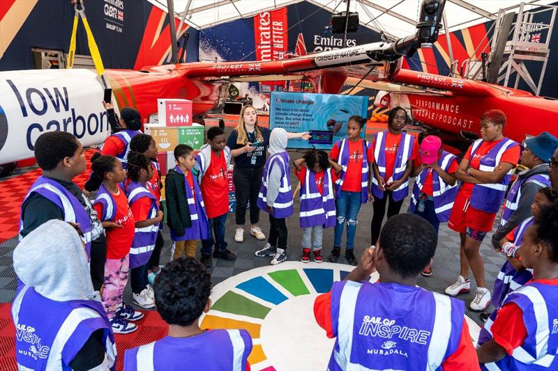 Protect Our Future lessons at Emirates GBR's base with schoolchildren in Chicago - photo © Emirates Great Britain SailGP Team