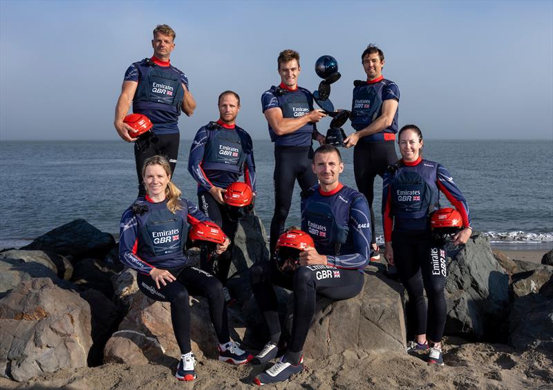 Emirates GBR's sailing team with the Impact League trophy in San Francisco - photo © Emirates Great Britain SailGP Team