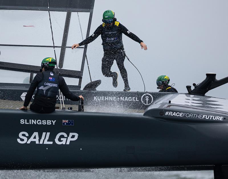 Tom Slingsby, CEO and driver of Australia SailGP Team, crosses the boat on Race Day 1 of the SailGP Season 4 Grand Final in San Francisco, USA - photo © Samo Vidic for SailGP