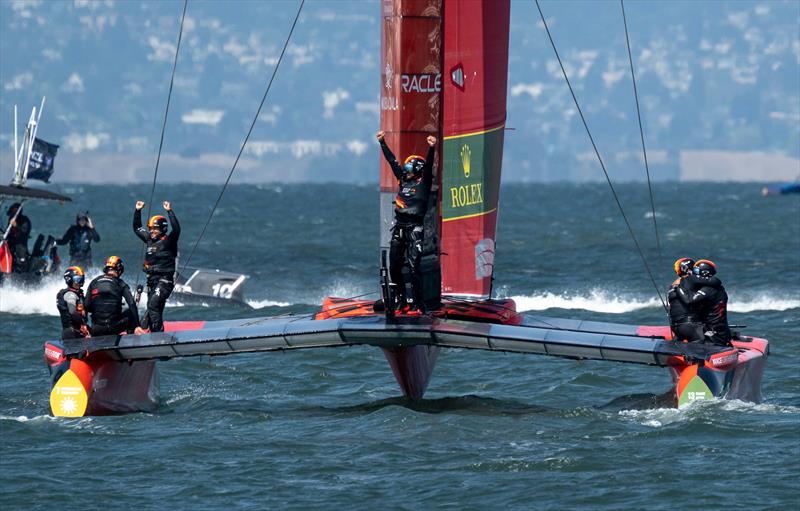 Spain SailGP team celebrate their win - Spain SailGP - Race Day 2 -  SailGP Season 4 Grand Final in San Francisco, USA - July 14, 2024 - photo © Jason Ludlow / SailGP