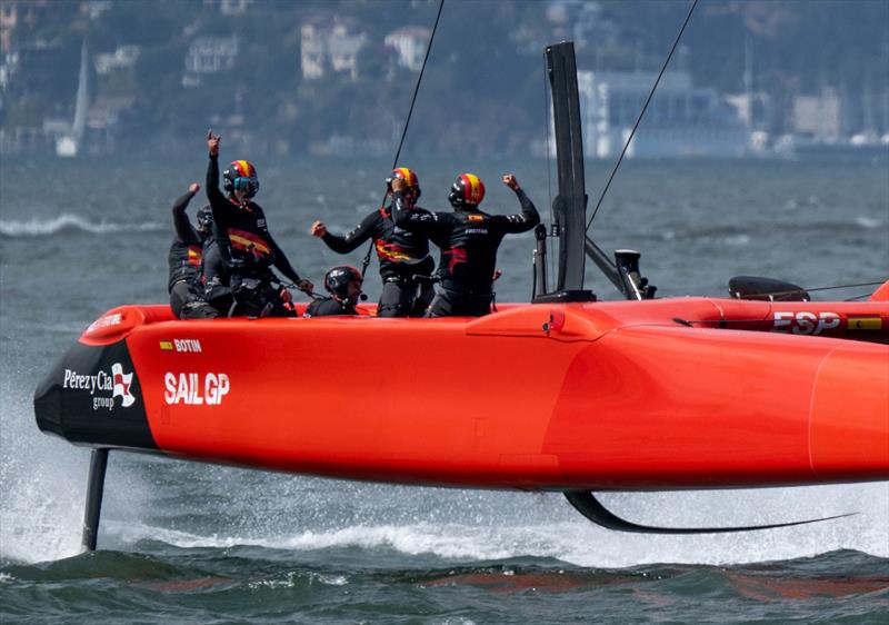 Spain SailGP team celebrate their win - - Race Day 2 -  SailGP Season 4 Grand Final in San Francisco, USA - July 14, 2024 - photo © Jason Ludlow / SailGP