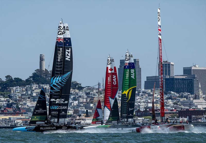 New Zealand Sail GP team - Race Day 2 -  SailGP Season 4 Grand Final in San Francisco, USA - July 14, 2024 photo copyright Riccardo Pinto / SailGP taken at San Francisco Yacht Club and featuring the F50 class