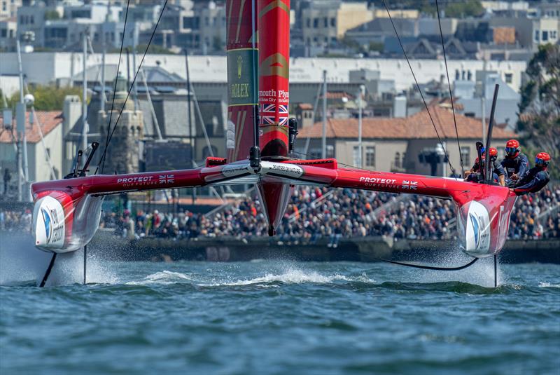 Emirates Great Britain SailGP Team helmed by Ben Ainslie in action on Race Day 2 of the Mubadala SailGP Season 3 Grand Final in San Francisco, USA. Sunday 7th May 2023 - photo © Bob Martin for SailGP