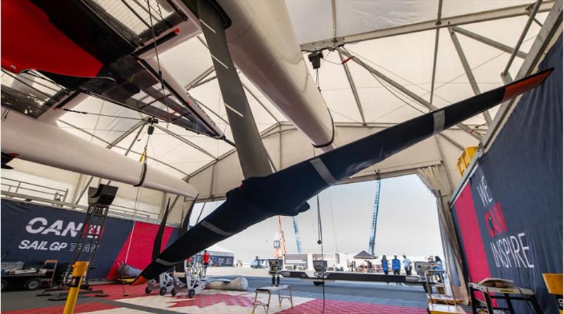 The new T-Foils will be used in Auckland for the first time replacing the Dagger `L` foils first used in the 2017 America's Cup in the AC50 class photo copyright SailGP taken at Royal New Zealand Yacht Squadron and featuring the F50 class