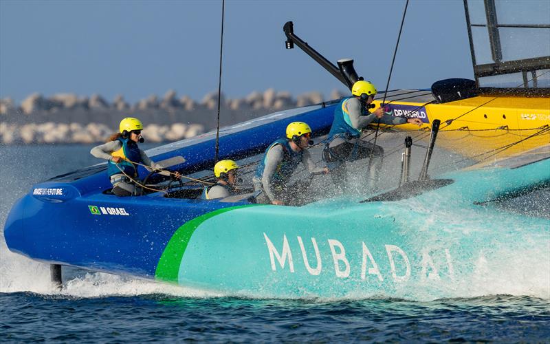 Mubadala Brazil SailGP Team helmed by Martine Grael - Race Day 2 of the Emirates Dubai Sail Grand Prix - November 24, 2024 - photo © Felix Diemer/SailGP