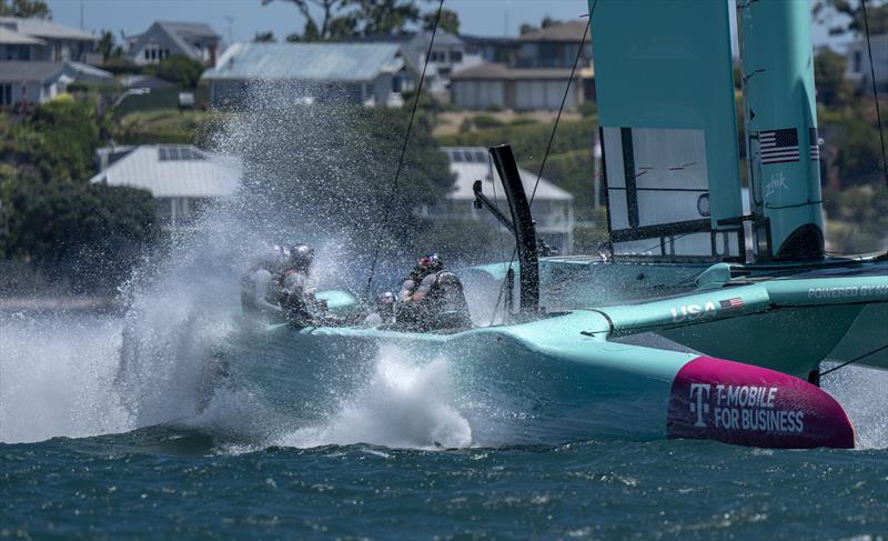 USA SailGP (USA) - Taylor Canfield -Systems testing - Auckland SailGP - January 13,  2024 photo copyright Bob Martin/SailGP taken at Royal New Zealand Yacht Squadron and featuring the F50 class