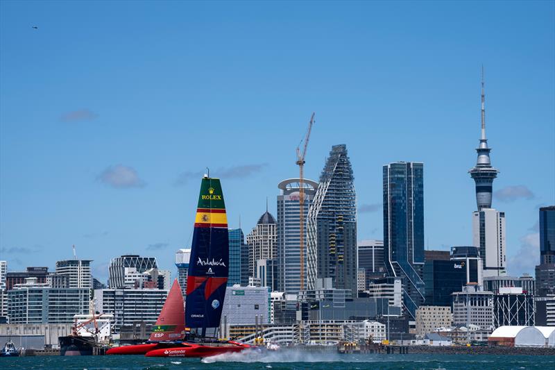 Spain SailGP Team (ESP) - Diego Botin - Systems testing - Auckland SailGP - January 13,  2024 - photo © Bob Martin/SailGP