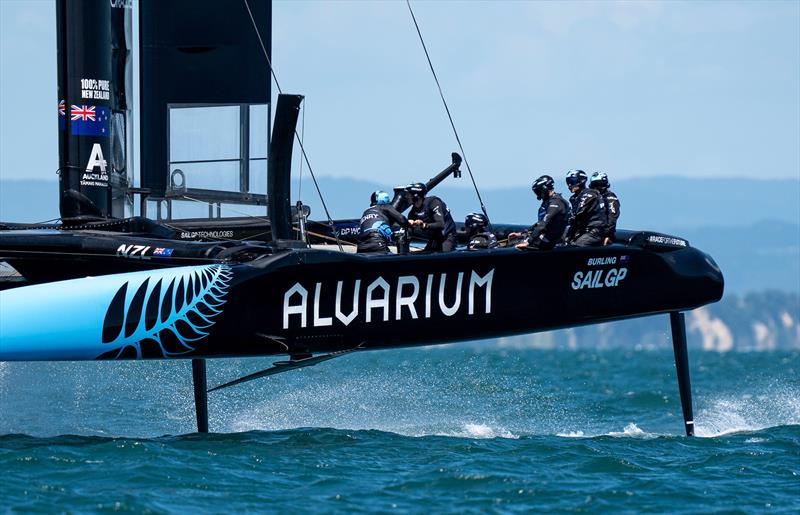 NZ SailGP Team (Peter Burling) - Day 1 - Systems testing - Auckland SailGP - January 13,  2024 photo copyright Bob Martin/SailGP taken at Royal New Zealand Yacht Squadron and featuring the F50 class