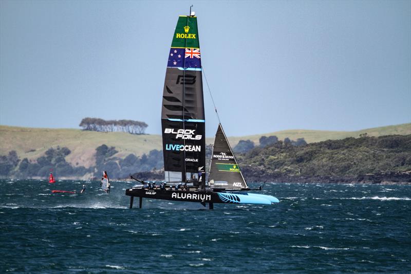 NZ SailGP Team (Peter Burling) heads for home - Day 1 - Systems testing - Auckland SailGP - January 13,  2024 - photo © Richard Gladwell/Sail-World.com/nz