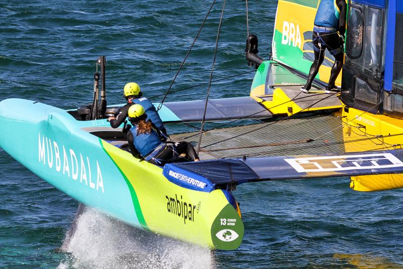 Martine Grael (BRA) prepares to tack - ITM New Zealand SailGP - January 19, 2025 - photo © Richard Gladwell - Sail-World.com/nz