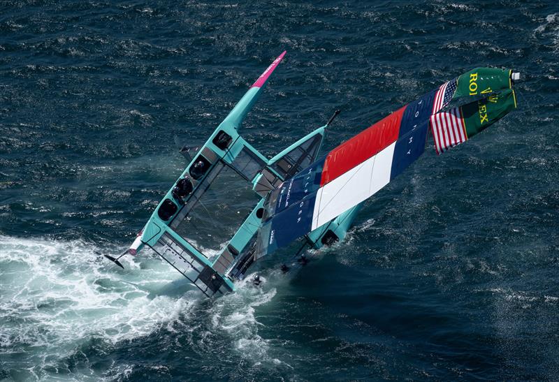 USA is recovered by support crew- KPMG Australia Sail Grand Prix - Sydney - February 7, 2024 - photo © Jon Buckle/SailGP