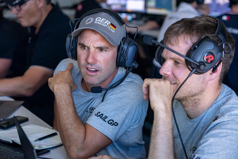 Phil Robertson  and Lennart Briesenick, coaches of Germany SailGP Team  KPMG Australia Sail Grand Prix - Sydney, Australia - February 7, 2025 - photo © Patrick Hamilton/SailGP