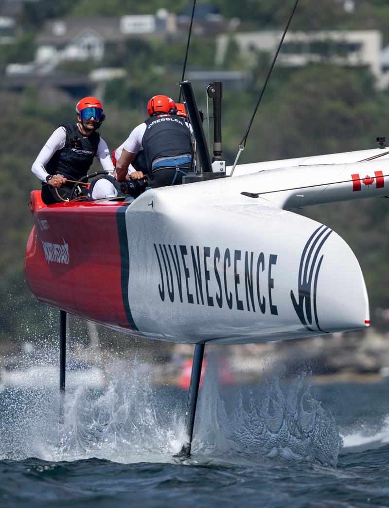 Giles Scott, driver of Canada NorthStar SailGP Team and Cooper Dressler, grinder of Canada NorthStar SailGP Team on Race Day 1 of the KPMG Australia Sail Grand Prix in Sydney, Australia photo copyright Ricardo Pinto for SailGP taken at  and featuring the F50 class