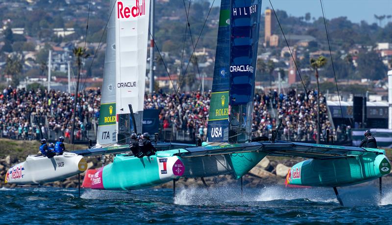 Brazil chases Italy - Day 1 Rolex Los Angeles SailGP - March 15, 2025 photo copyright Felix Diemer/SailGP taken at Long Beach Yacht Club and featuring the F50 class