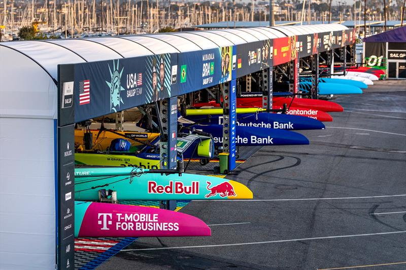 Team hangars - Day 1 Rolex Los Angeles SailGP - March 15, 2025 photo copyright Simon Bruty/SailGP taken at Long Beach Yacht Club and featuring the F50 class