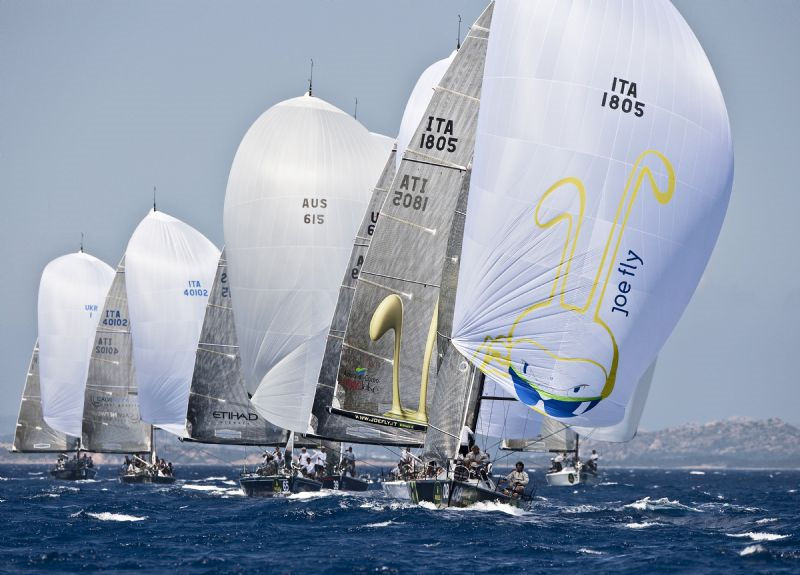 Racing on the final day of the Farr 40 worlds in Porto Cervo photo copyright Kurt Arrigo / Rolex taken at  and featuring the Farr 40 class