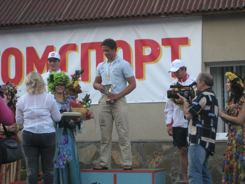 The top three at the Finn Junior World Championship in Moscow photo copyright Vasiliy Kravchenko taken at  and featuring the Finn class