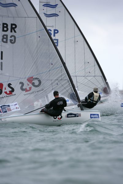 Medal races on the final day of the Skandia Sail for Gold regatta in Weymouth photo copyright Richard Langdon / Skandia Team GBR taken at Weymouth & Portland Sailing Academy and featuring the Finn class