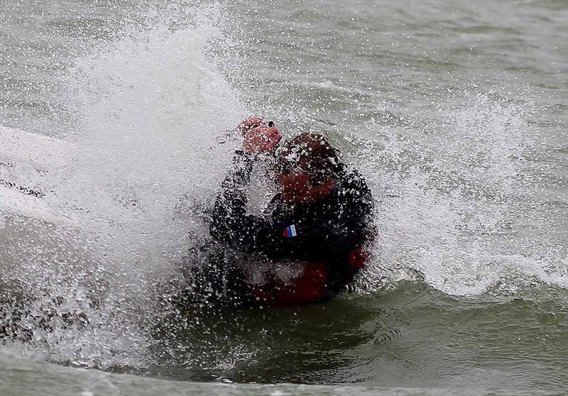 Big winds on day 4 of the Finn Silver Cup photo copyright Robert Deaves taken at WSV Hoorn and featuring the Finn class