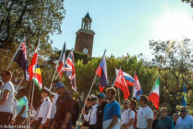 Finn Gold Cup Opening Ceremony photo copyright Robert Deaves taken at Yacht Club Gaeta and featuring the Finn class