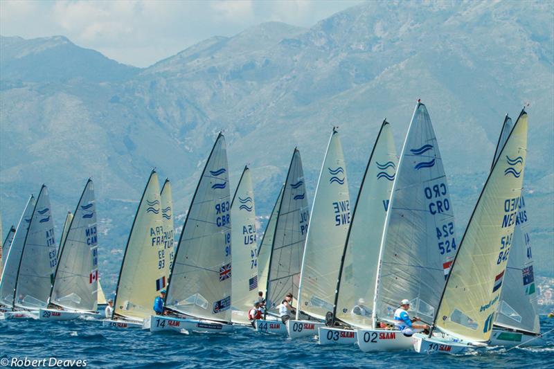 Race 2 starts on day 1 of the Finn Gold Cup in Gaeta - photo © Robert Deaves