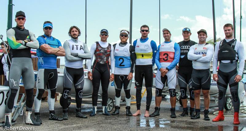 Medal racing during the Finn Gold Cup in Gaeta photo copyright Robert Deaves taken at Yacht Club Gaeta and featuring the Finn class