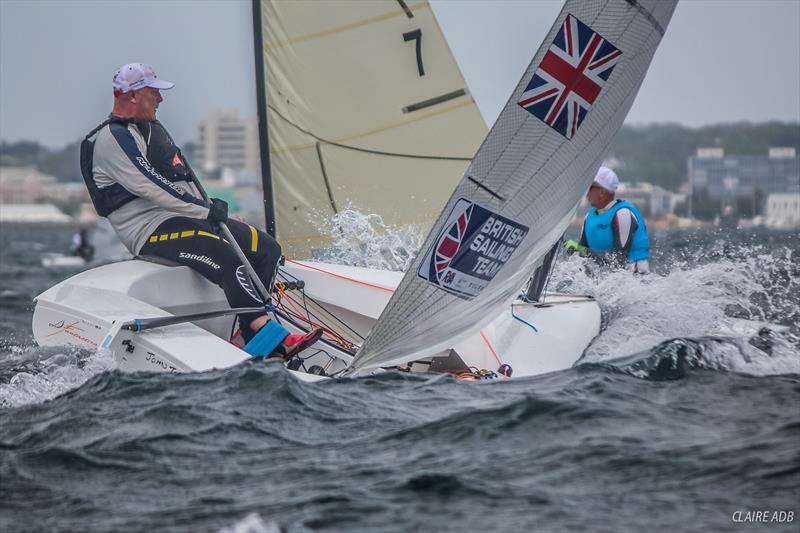 Day 1 of the 2017 Finn World Masters in Barbados photo copyright Claire ADB taken at Barbados Yacht Club and featuring the Finn class