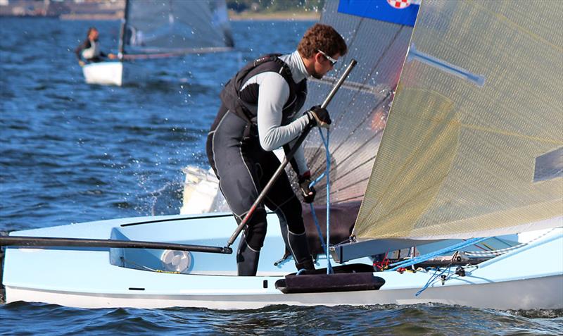 Jorge Zarif on day 1 of the 2013 Finn Gold Cup photo copyright Robert Deaves taken at Kalev Yacht Club and featuring the Finn class