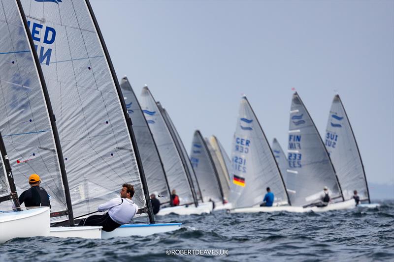 Start Race 1 on day 1 of the 2024 Finn Gold Cup in Aarhus - photo © Robert Deaves / www.robertdeaves.uk