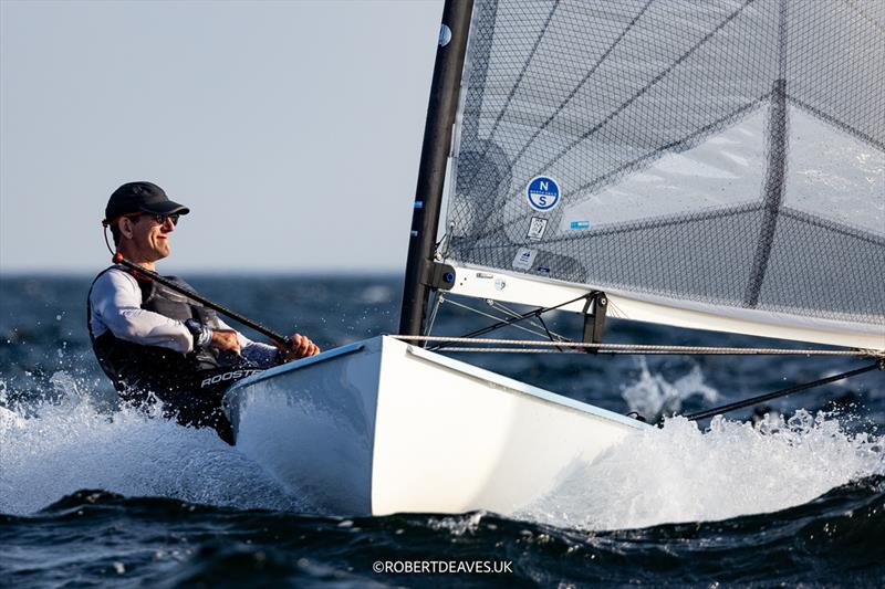 Nick Craig, GBR on day 3 of the 2024 Finn Gold Cup photo copyright Robert Deaves / www.robertdeaves.uk taken at Sailing Aarhus and featuring the Finn class