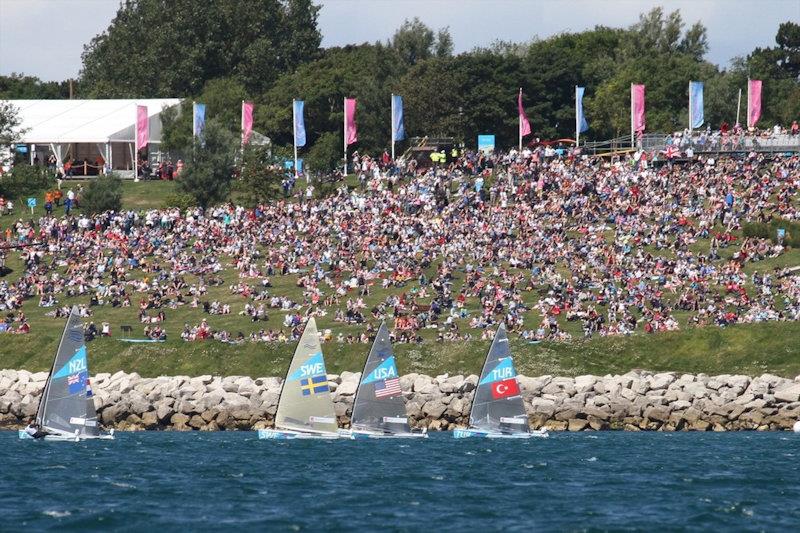 London 2012 Olympic racing was very close to the shore in Weymouth - photo © Richard Gladwell