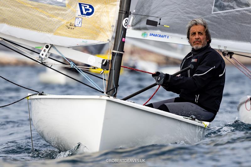 Jean Francois Cutegno (FRA) on day 4 of the 2024 Finn Open European Championship photo copyright Robert Deaves / www.robertdeaves.uk taken at Yacht Club de Cannes and featuring the Finn class