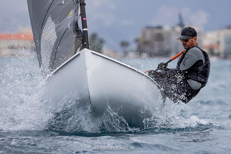 James Bevis (AUS) on day 5 of the 2024 Finn Open European Championship photo copyright Robert Deaves / www.robertdeaves.uk taken at Yacht Club de Cannes and featuring the Finn class